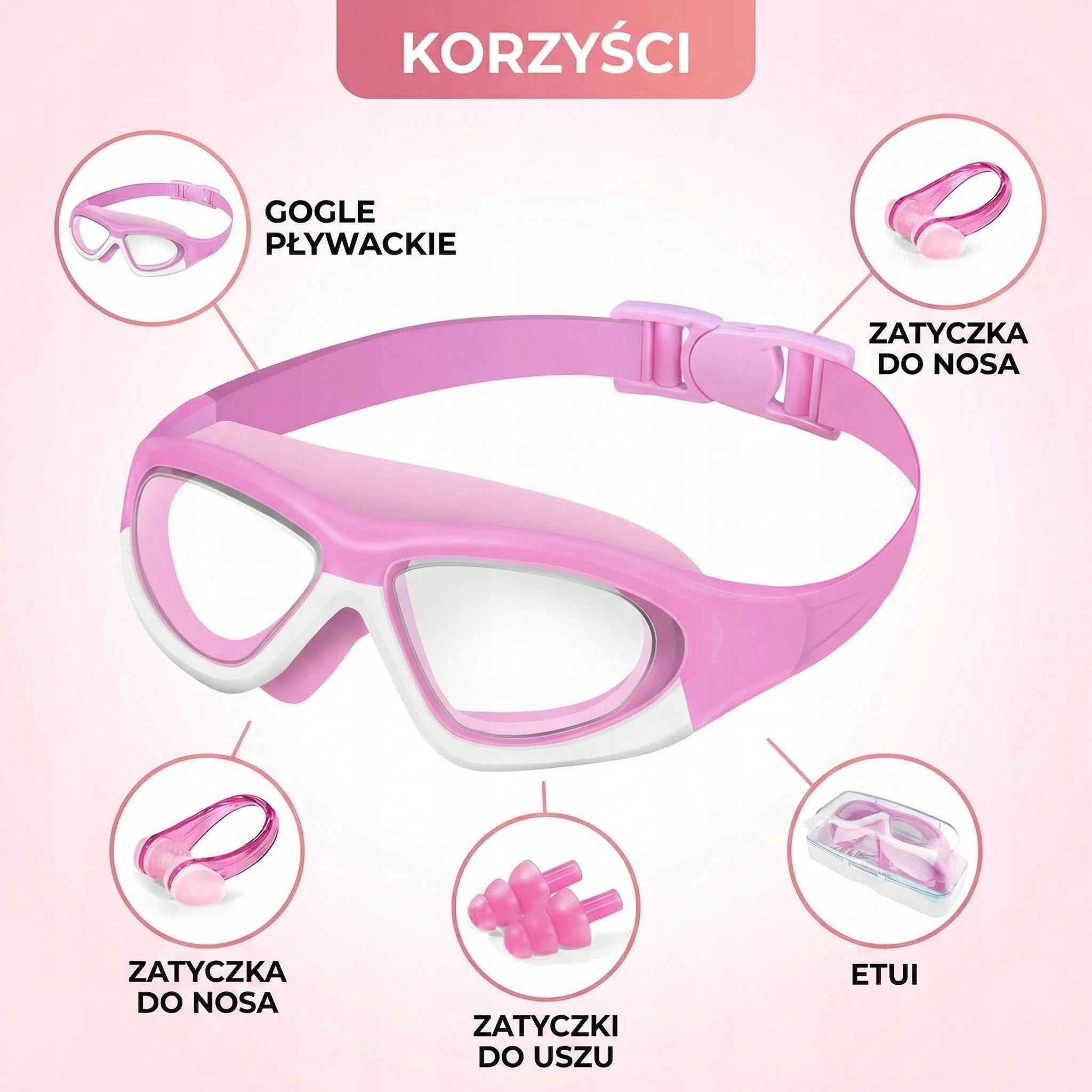GLASSES SWIMMING GOGGLES FOR SWIMMING POOL EASY CLASP ANTI-FOG KIDS Manufacturer code Ambition_123