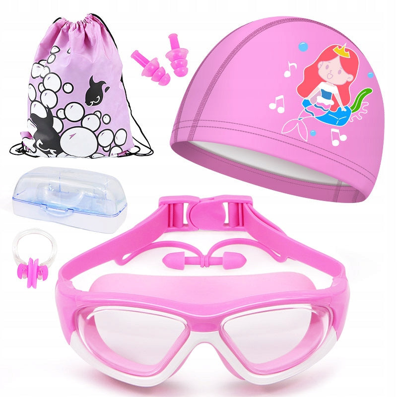 GLASSES SWIMMING GOGGLES FOR SWIMMING POOL EASY CLASP ANTI-FOG KIDS