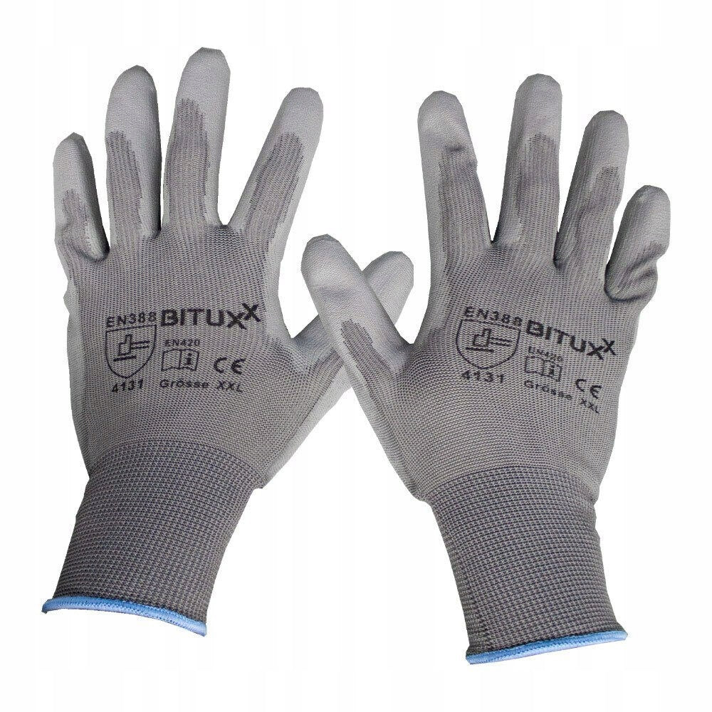 GLOVES PU COATING GLOVES WORK S-XXL 5 PAIRS Manufacturer Bituxx