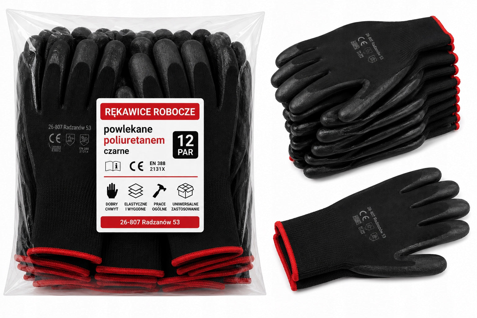 GLOVES WORK gloves POLYURETHANE PU 10par SET