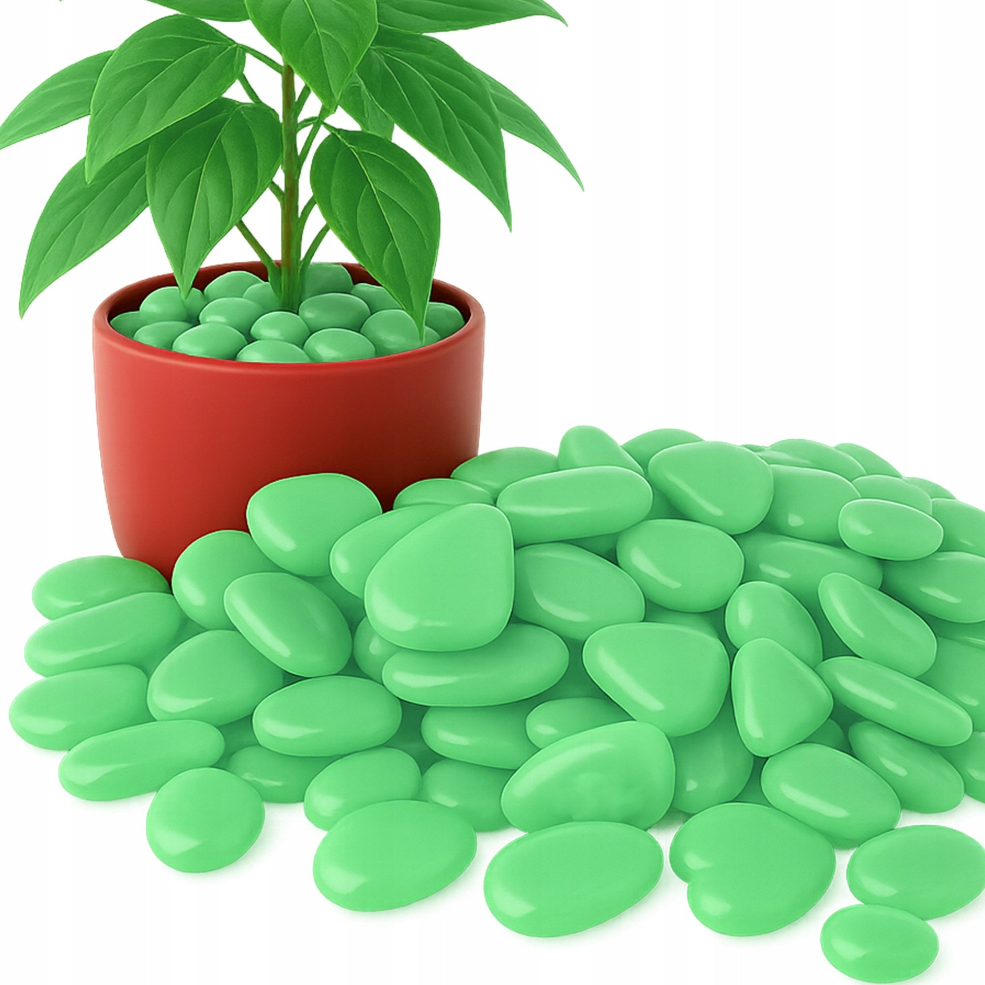 GLOWING STONES FLUORESCENT PEBBLES 100PCS FOR GARDEN DECORATION