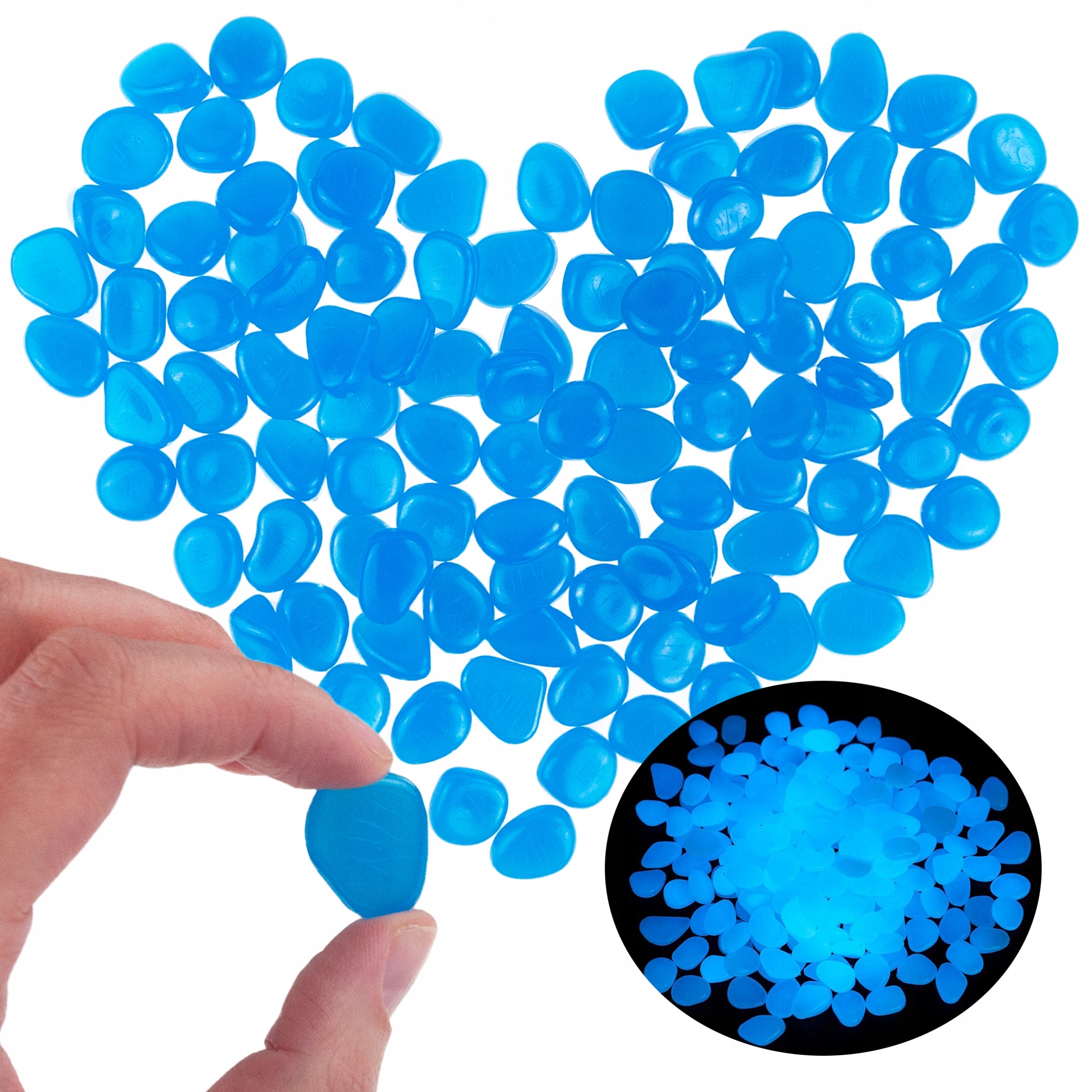 GLOWING STONES FLUORESCENT PEBBLES 100PCS GARDEN DECORATION