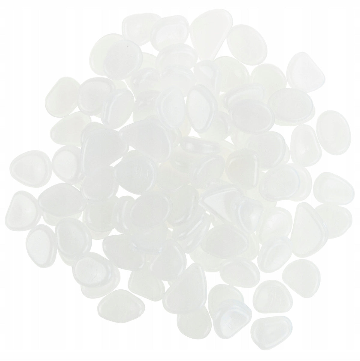 GLOWING STONES FLUORESCENT PEBBLES 100PCS WHITE DECORATIVE PEBBLES