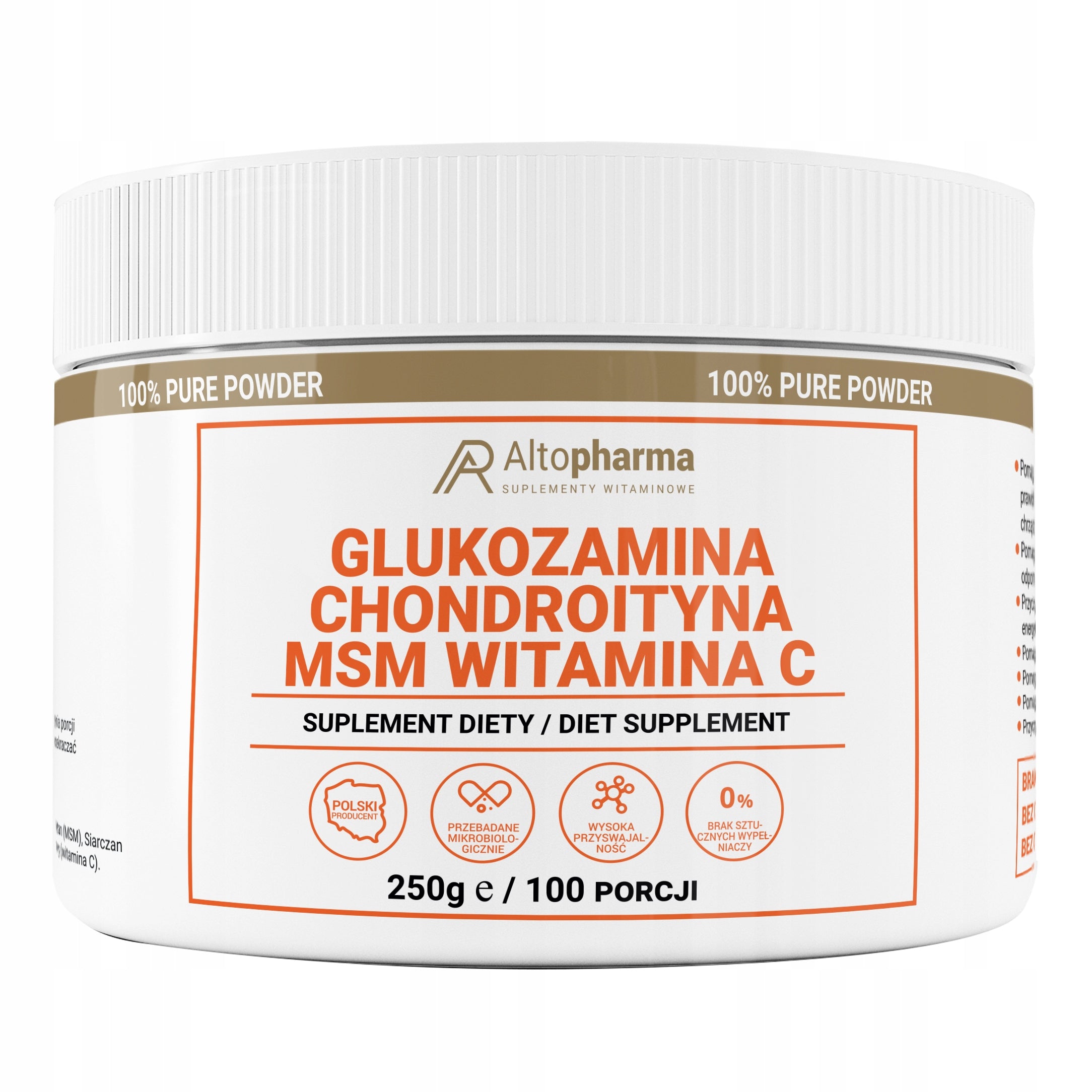 GLUCOSAMINE CHONDROITIN MSM VITAMIN C BONES 250g
