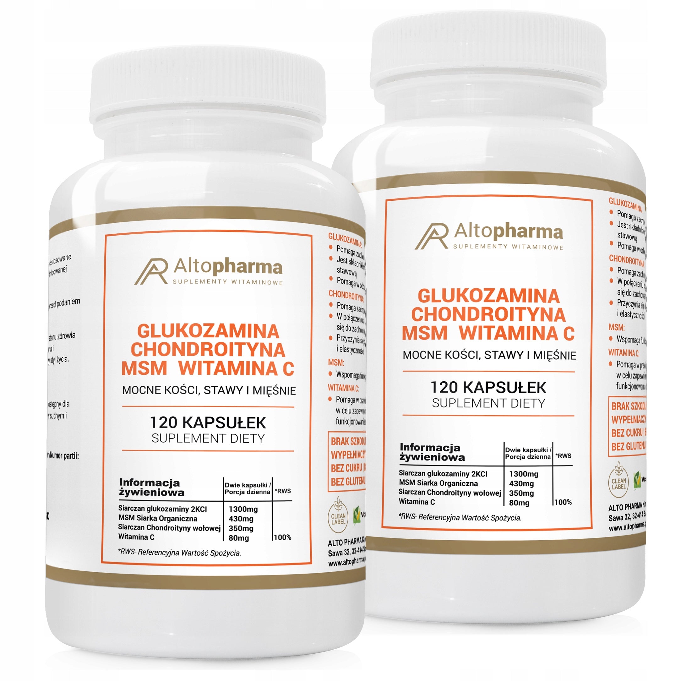 GLUCOSAMINE CHONDROITIN MSM VITAMIN C JOINTS 2x120