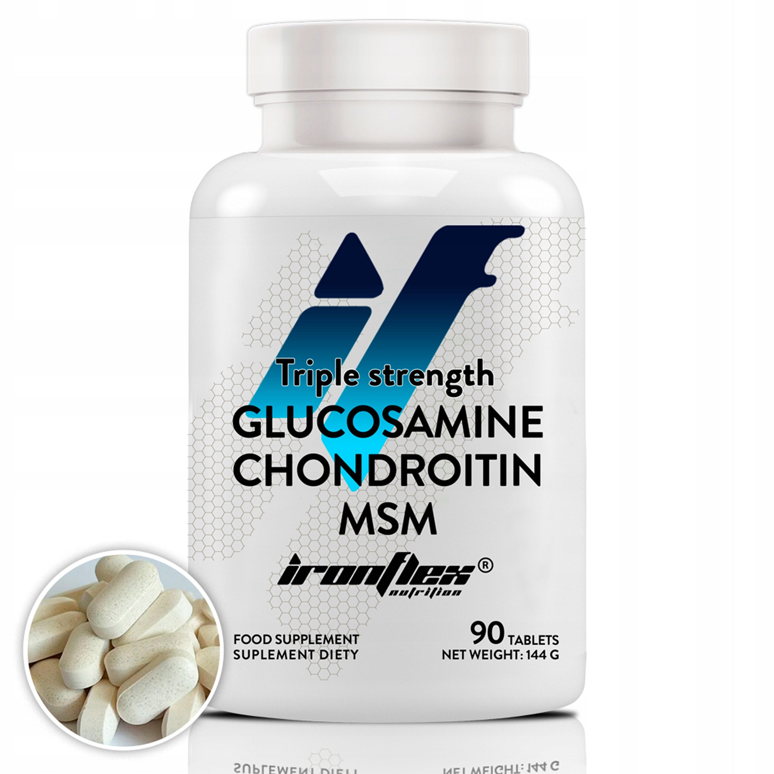 GLUCOSAMINE Chondroitin MSM IronFlex 90 tablets Complex for joints Bones