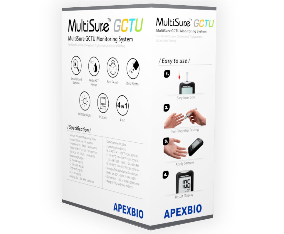 GLUCOSE METER Multisure GCTU 4in1 glucose cholesterol triglycerides uric acid Medical device yes