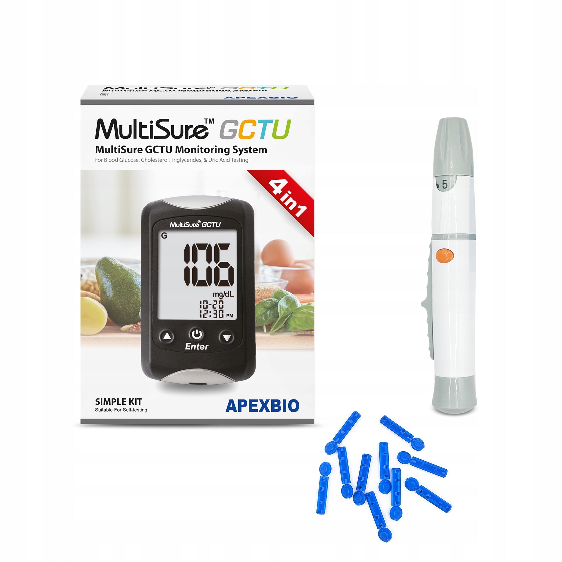 GLUCOSE METER Multisure GCTU 4in1 glucose cholesterol triglycerides uric acid