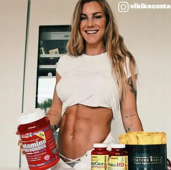 GLUTAMINE 500g - natural, pure version without additives 100% Glutamine Amix Packaging status original
