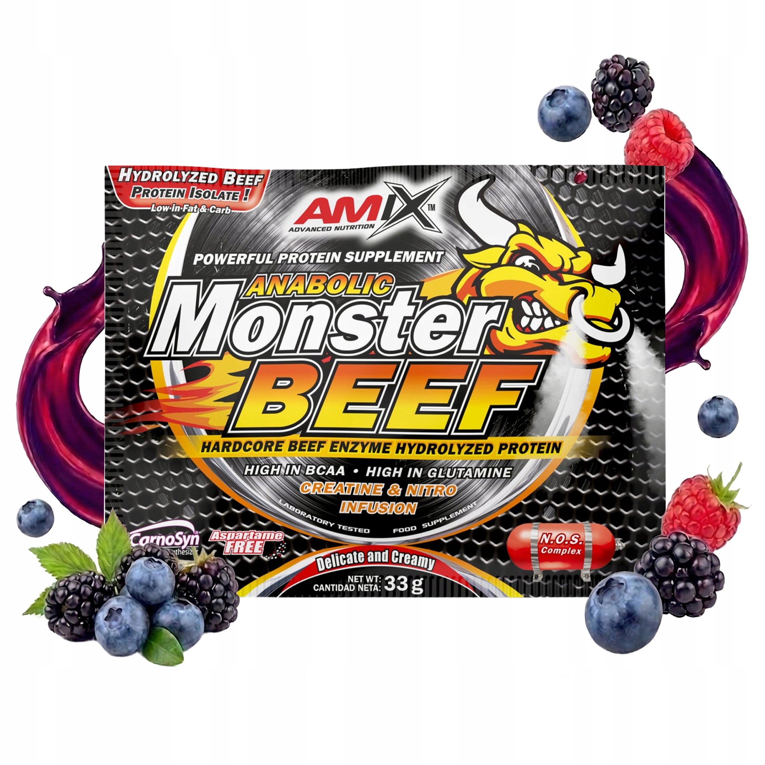 GLYCINE PROILINA protein MONSTER BEEF beef hydrolyzate without gluten, lactose
