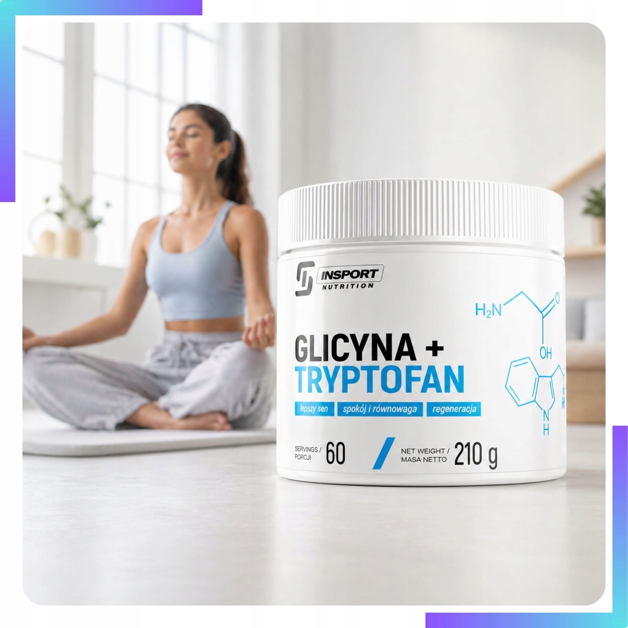 GLYCINE + TRYPTOPHAN 210g for SLEEP Nervous system MUSCLE STRESS | INSPORT Basic ingredient glycine