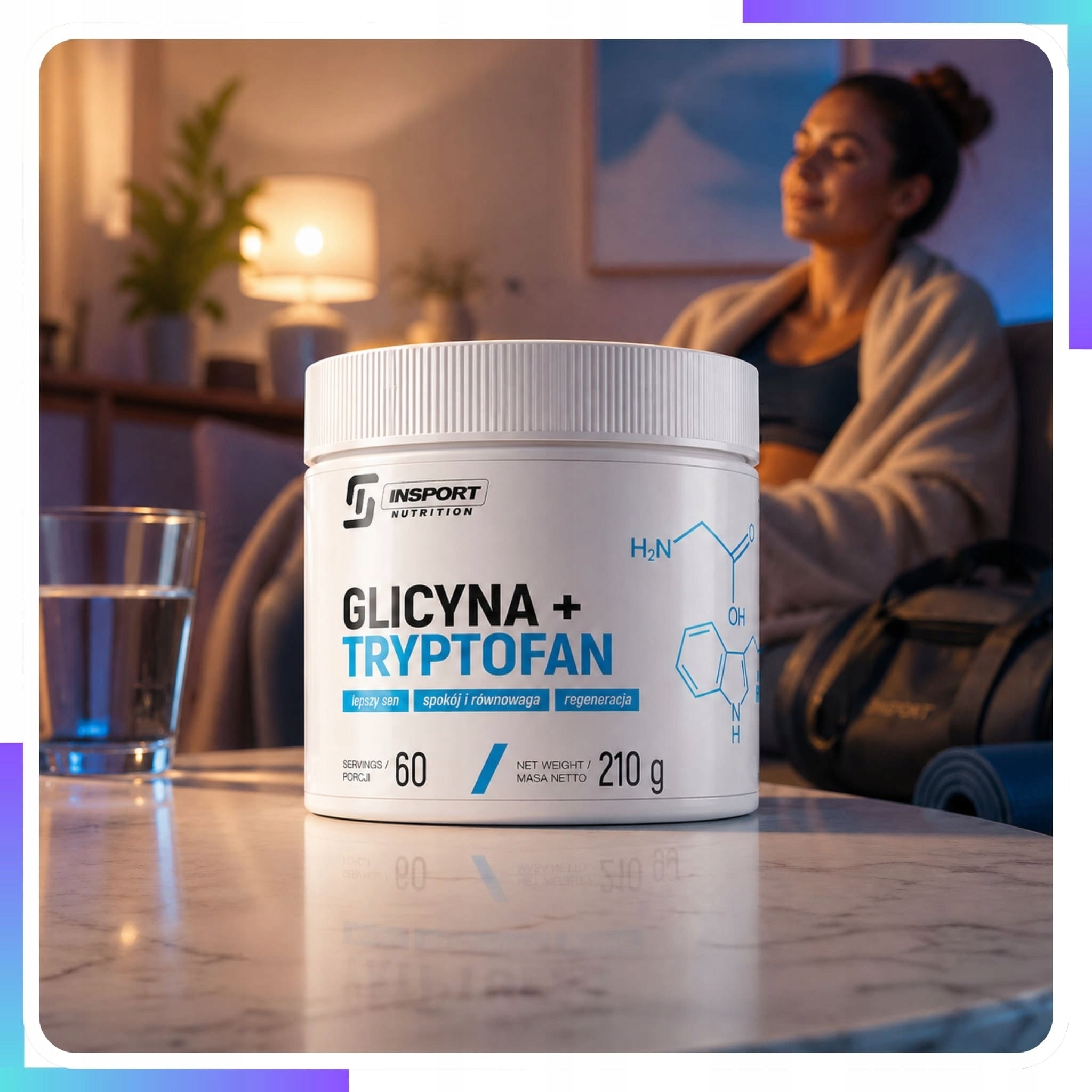 GLYCINE + TRYPTOPHAN 210g for SLEEP Nervous system MUSCLE STRESS | INSPORT Form powder