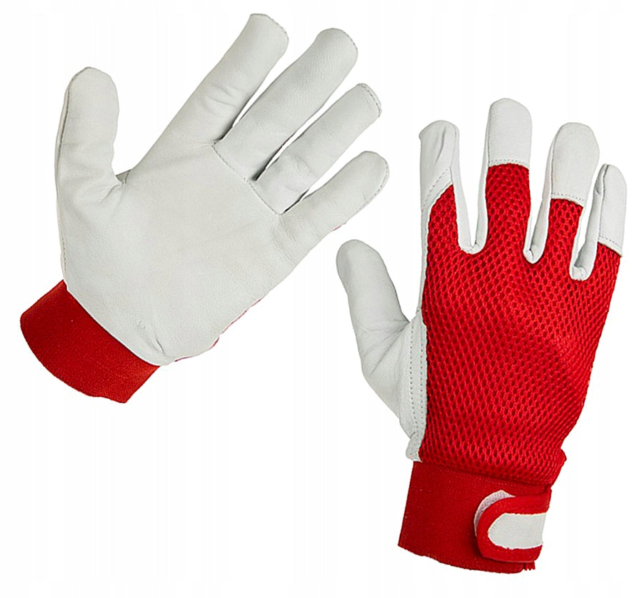GOAT P1E80 LEATHER MESH VELCRO 10 RED GLOVES R