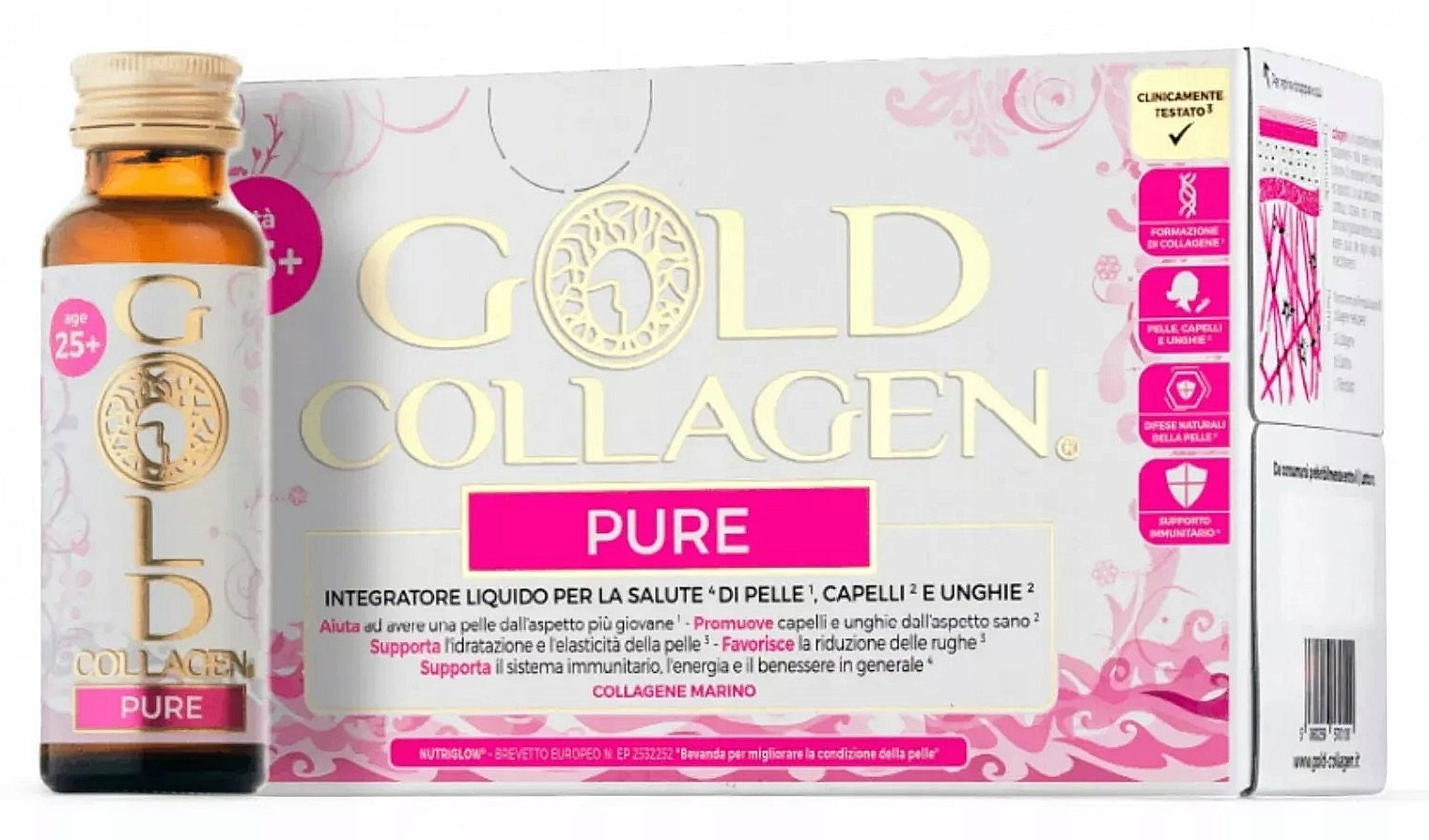 GOLD COLLAGEN PURE Collagen Fish PEPTIDES 500ml DELICIOUS TASTE Manufacturer code Nowość, Kolagen do picia Zmarszczki Peptydy