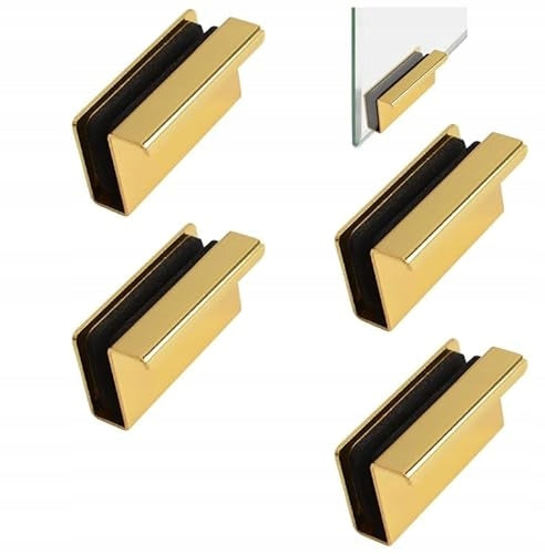 GOLD GLASS DOOR HANDLES FOR SLIDING DOOR CABINETS ALUMINIUM 4 PIECES