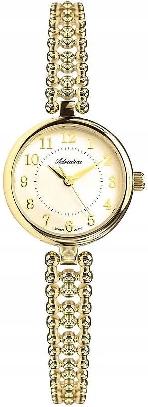 GOLD WOMEN'S WATCH ADRIATICA WITH JEWELRY BRACELET SWISS MINI Ø23mm Brand Adriatica