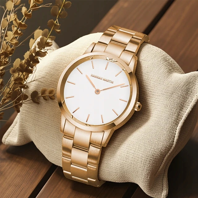 GOLD WOMEN'S WATCH ON BRACELET HANNAH MARTIN ELEGANT BOX EAN (GTIN) 5905080028775
