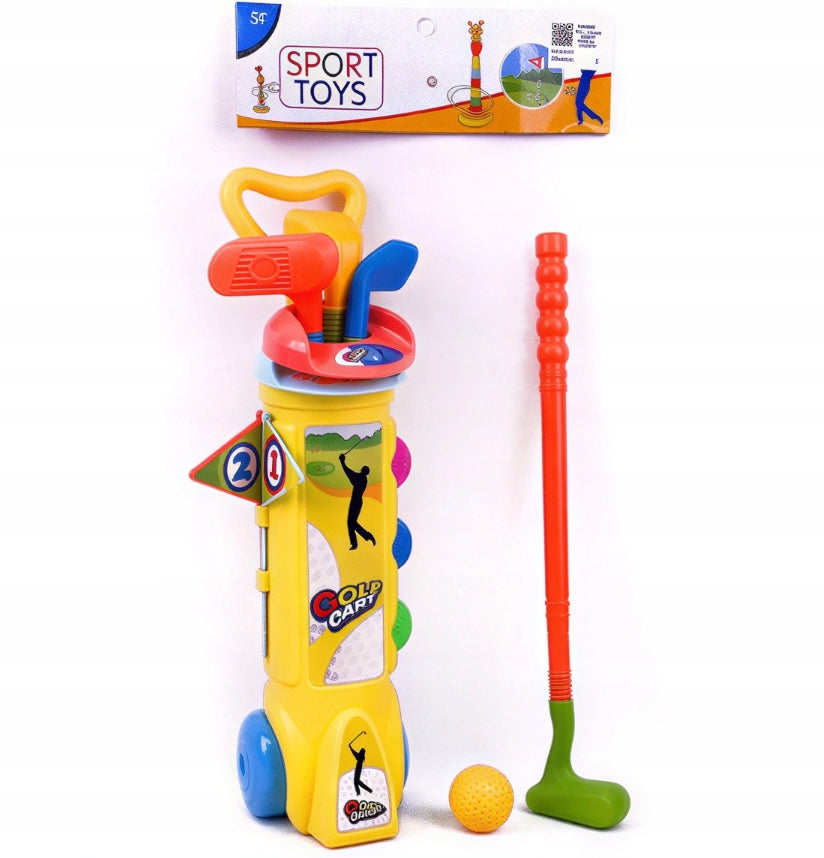 GOLF GAME GOLF FOR KIDS SET CLUBS BALLS HOLES MINI GOLF CART Packaging status original
