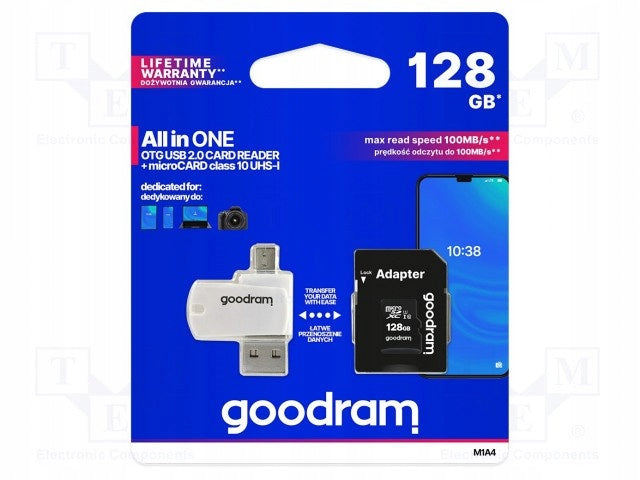 GOODRAM ALL IN ONE microSDHC 128GB Class 10 Czyt.ka Manufacturer Goodram