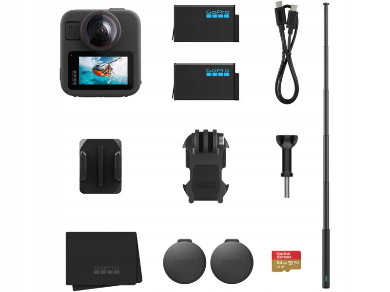 GOPRO Max 2 Accessory Hard Bundle 8K 30 FPS Wi-Fi Bluetooth Action Camera