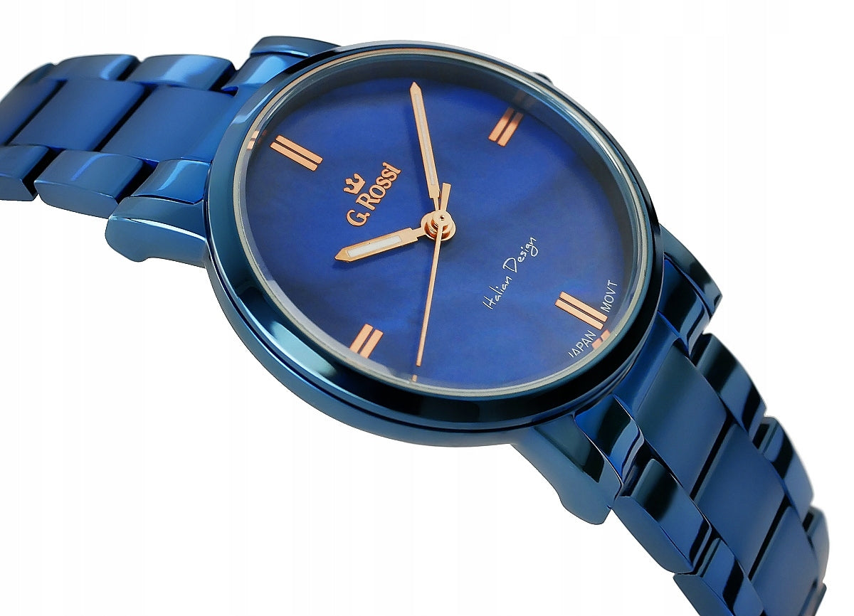 GORGEOUS BLUE WOMEN'S WATCH - ROUND CASE - BRACELET Packaging status original
