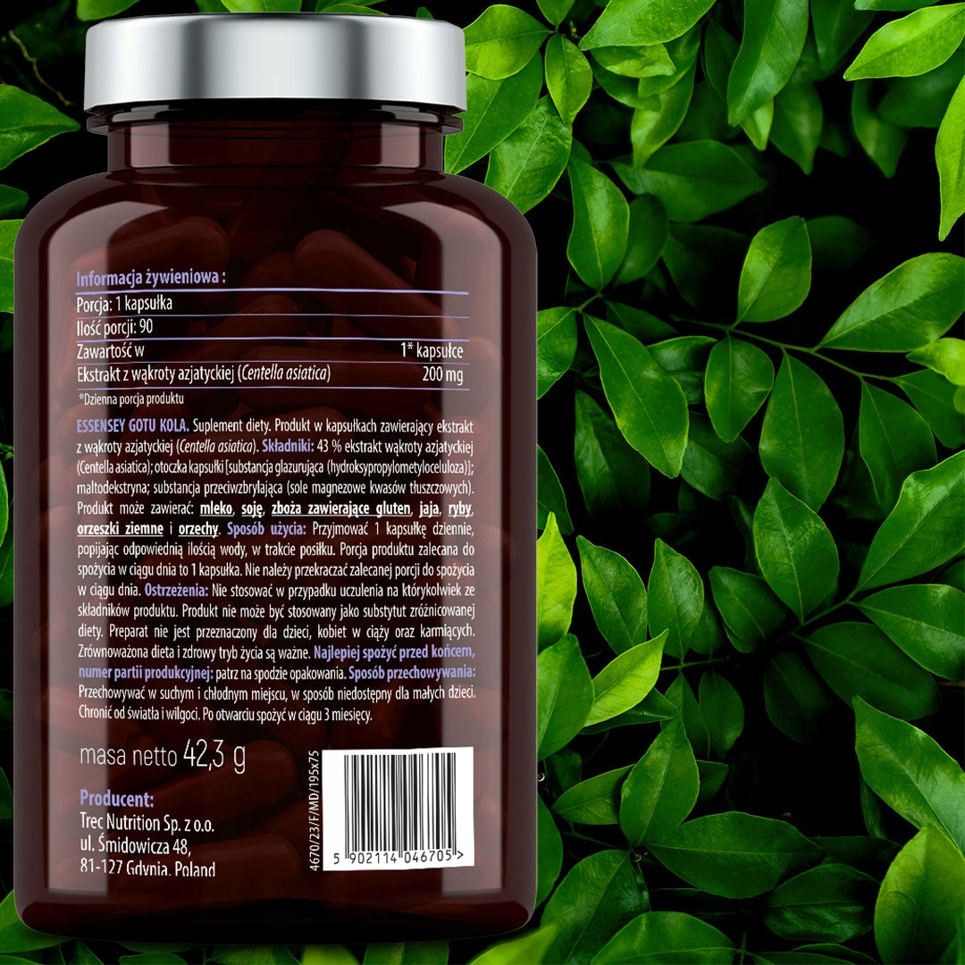 GOTU KOLA For Brain Memory Concentration Strong Extract 4:1 90 Capsules Expiration date not specified