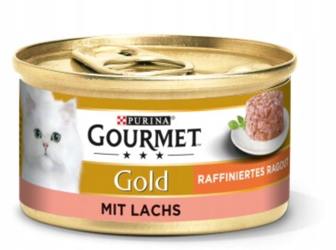 GOURMET GOLD Raffiniertes RAGOUT cat can SALMON 85g