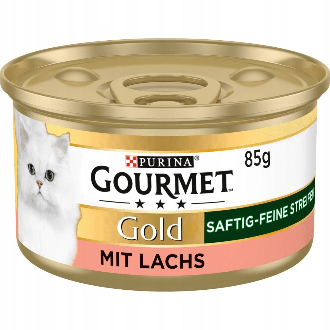GOURMET Gold Saftig-Feine juicy strips with SALMON can 85g DE