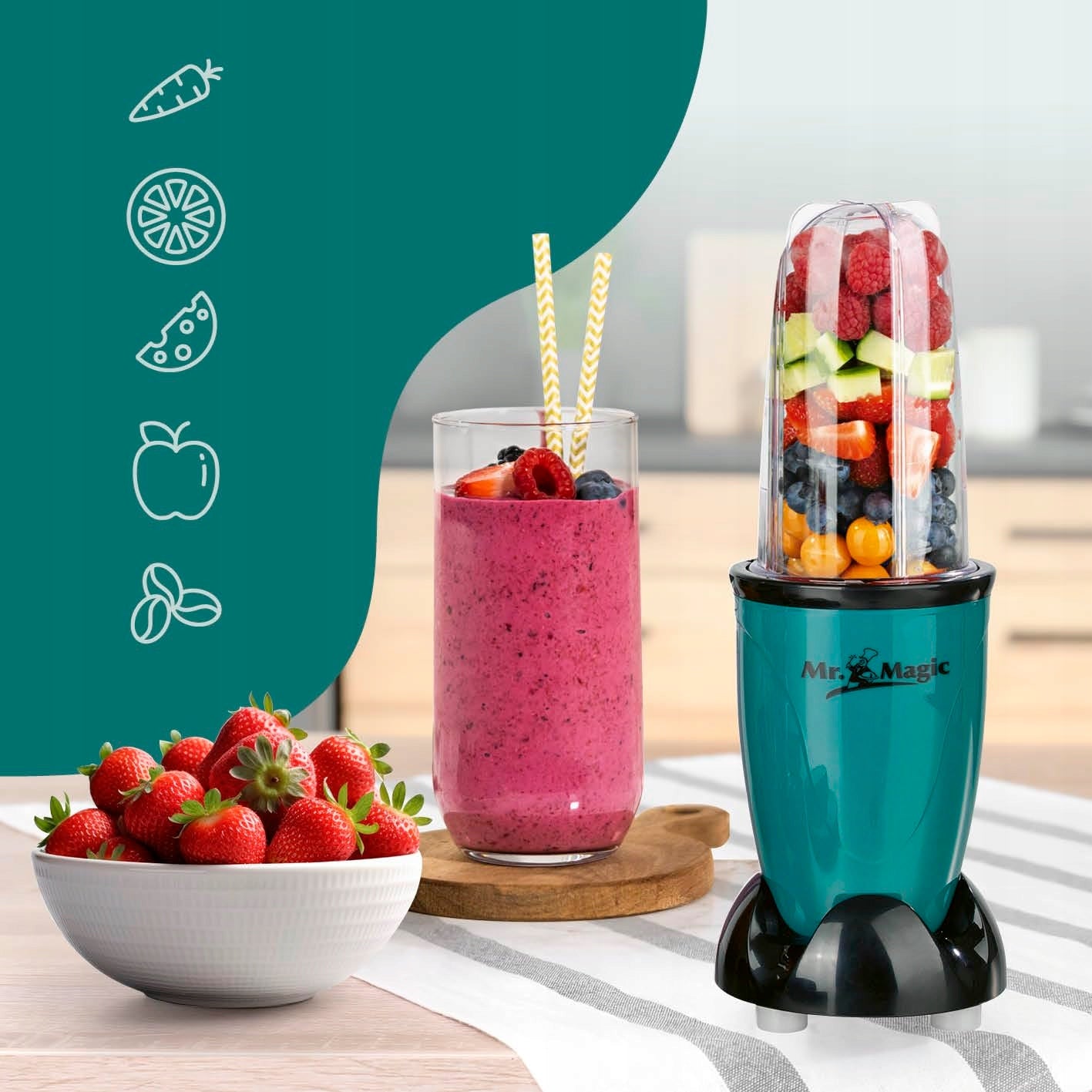 GOURMETmaxx Mr. Magic Smoothie Maker 18-Piece Stand Mixer Brand no brand