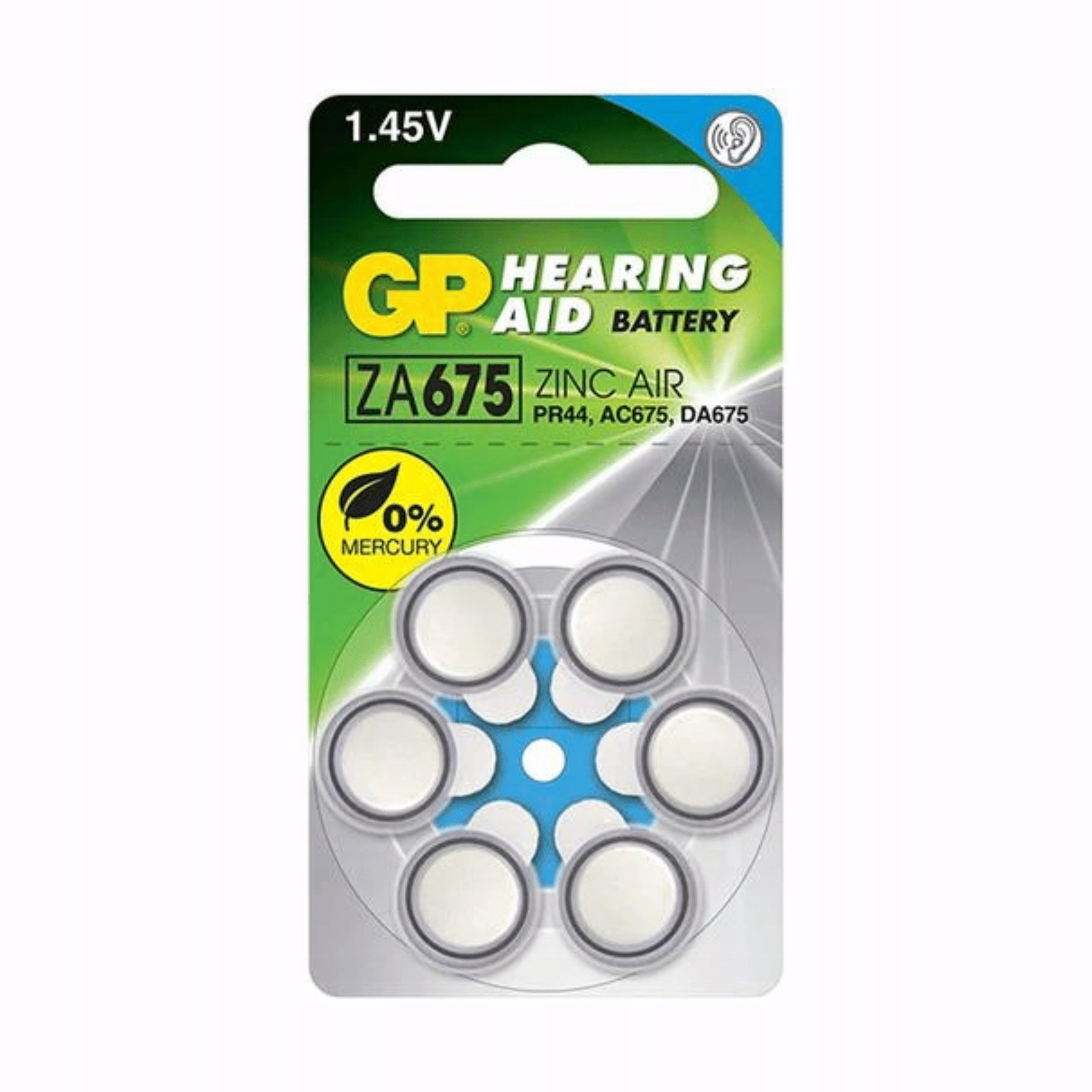 GP Efficient Zinc Air Battery PR44 (ZA675F) Set of 6