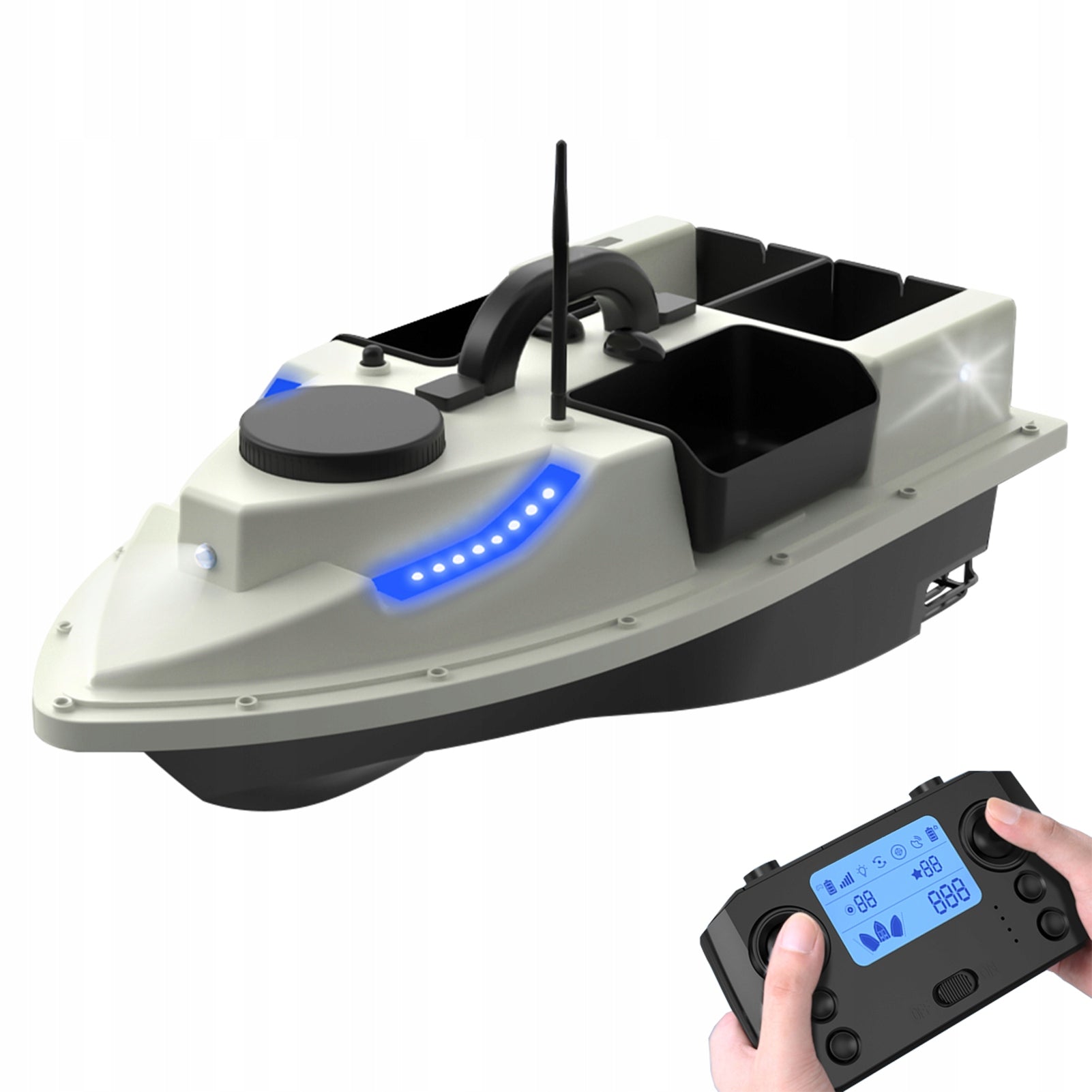 GPS BAIT BOAT D19 500M LED RC BOAT 2KG