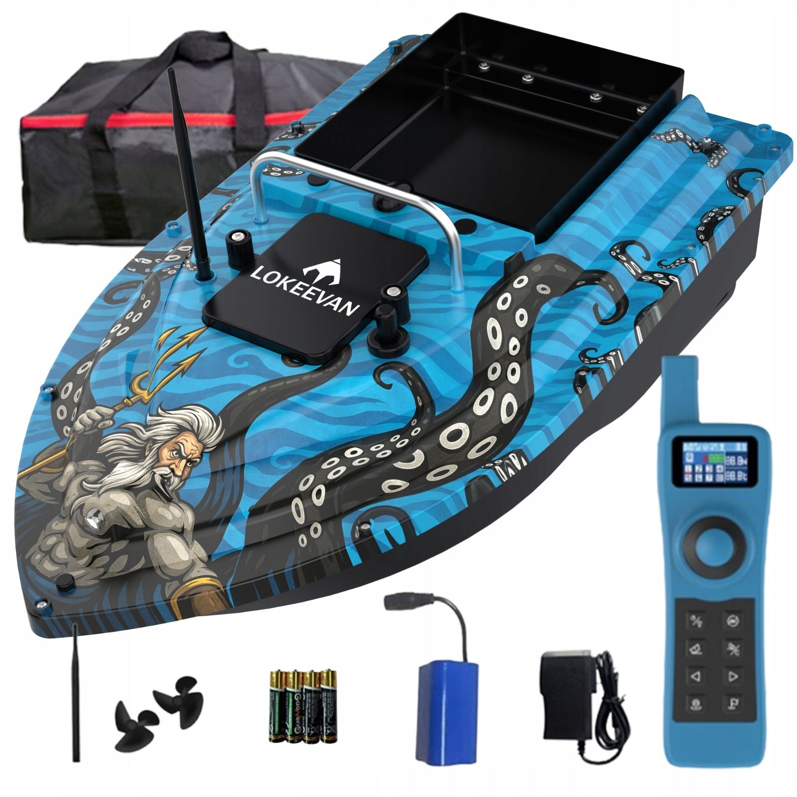 GPS bait boat Sonar 1-32m 0-50°C Range 500m LOKEEVAN D32ED 12000mAh