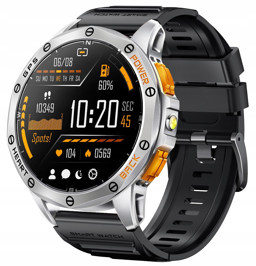 GPS sports smartwatch functions training GlacierX Deca Silver