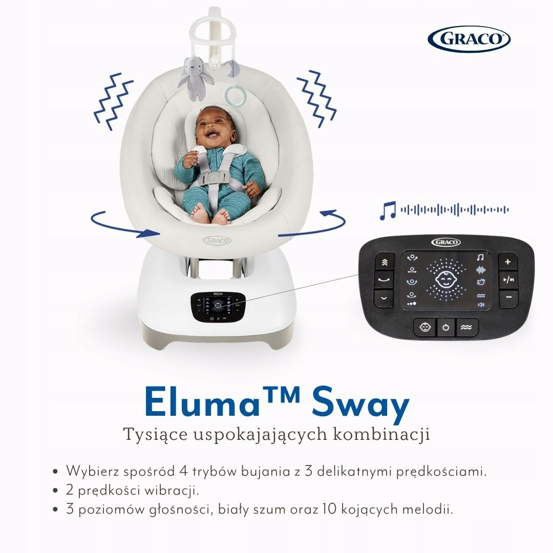 GRACO swing smart cradle - ELUMA SWAY with cry detection Packaging status original