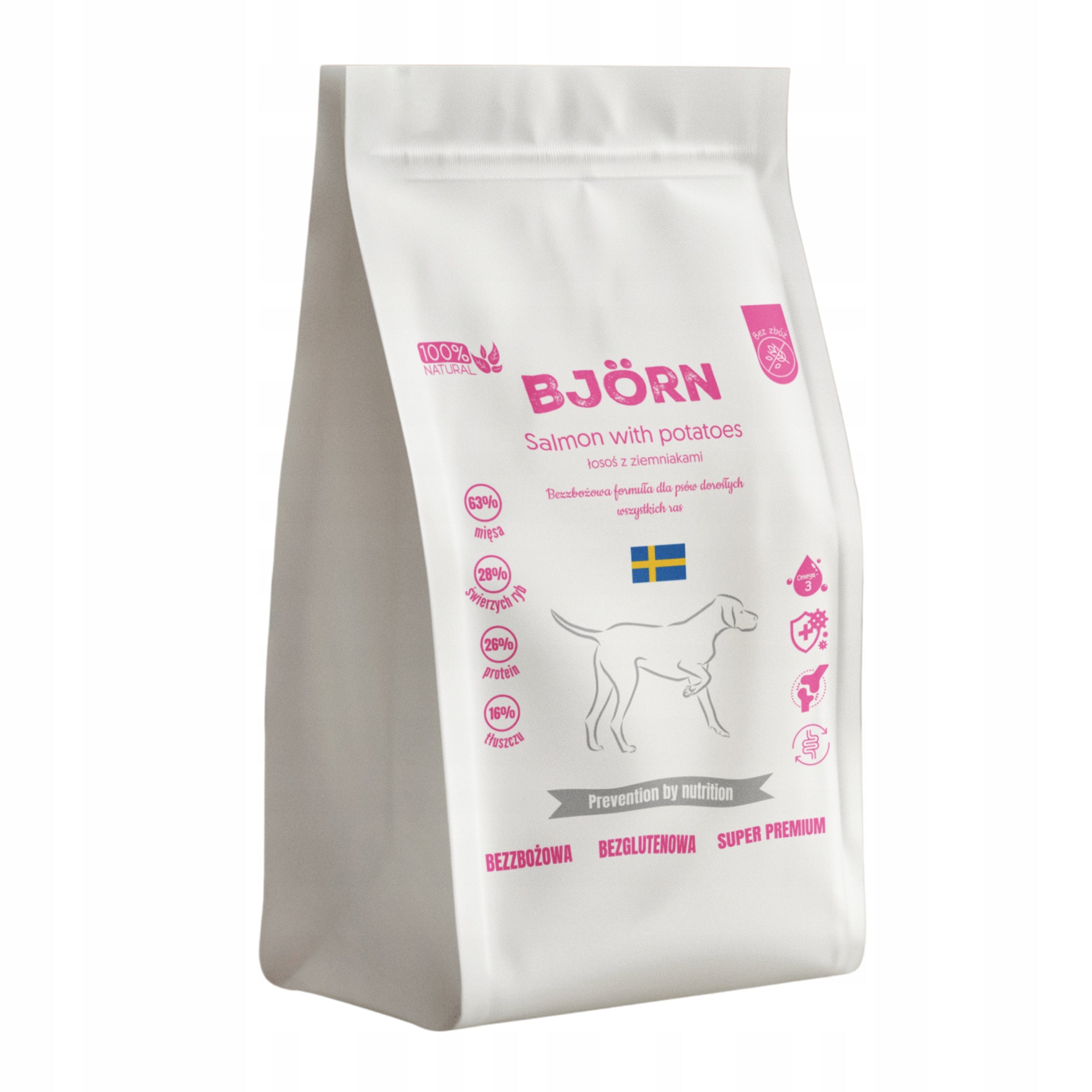 GRAIN-FREE DRY BJORN DOG FOOD WITH PREMIUM HYPOALLERGENIC SALMON 5KG Manufacturer code KARMA DLA PSA Z ŁOSOSIEM