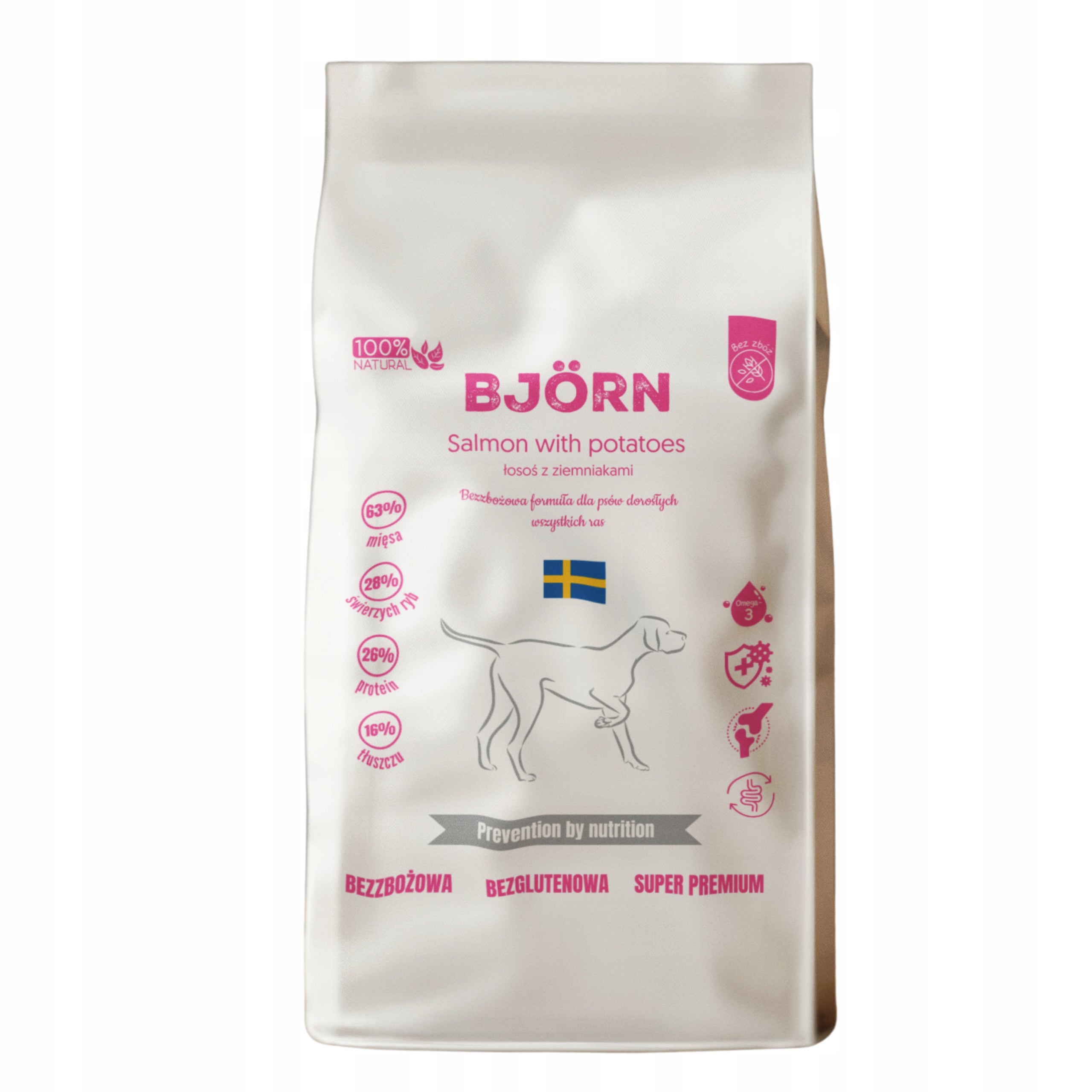 GRAIN-FREE DRY BJORN DOG FOOD WITH PREMIUM HYPOALLERGENIC SALMON 5KG Packaging status original
