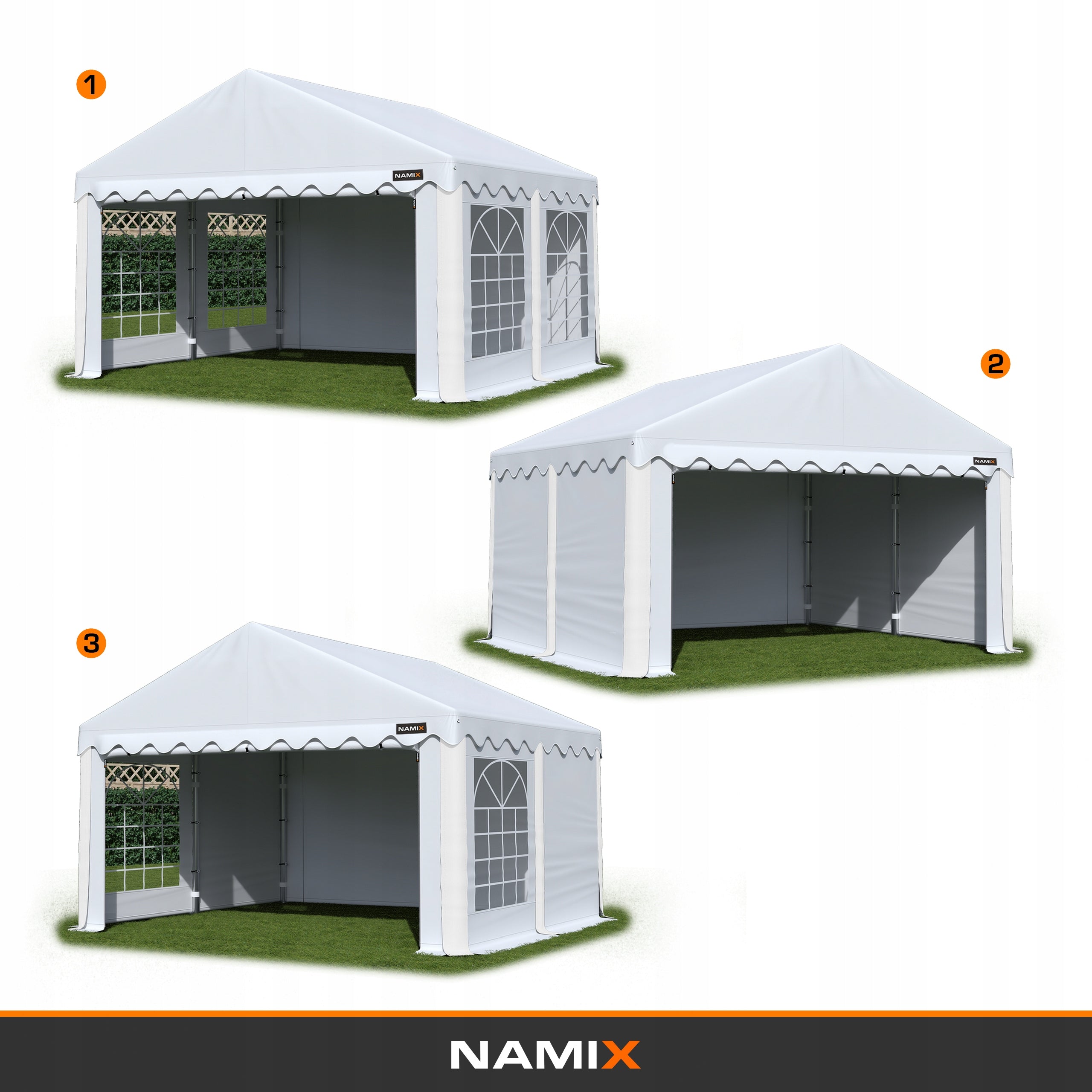 GRAND 4x4 Garden Party Tent VARIOUS COLORS Width 4 m