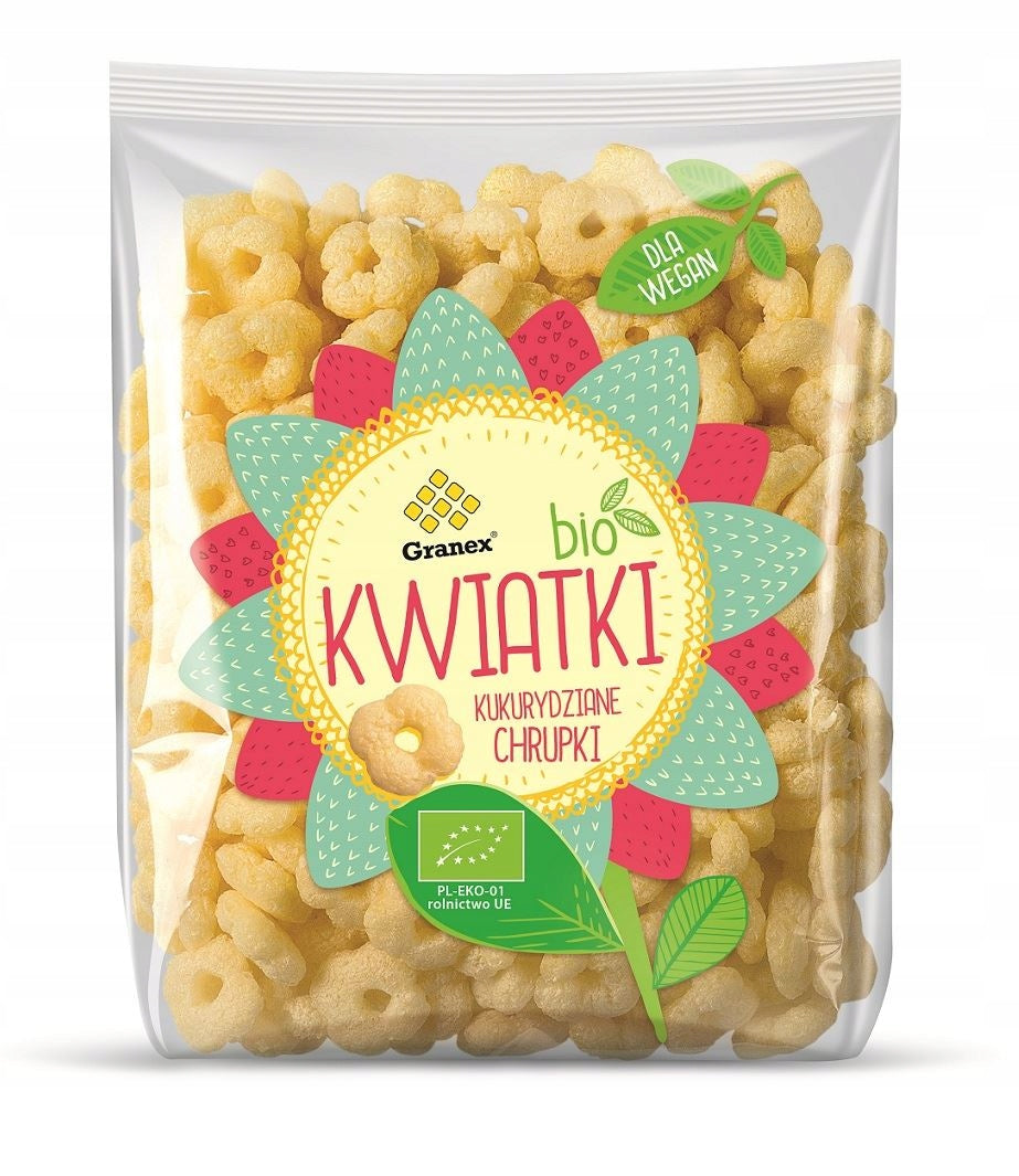 GRANEX Corn Crisps Natural Bears Flowers BIO EKO 80g