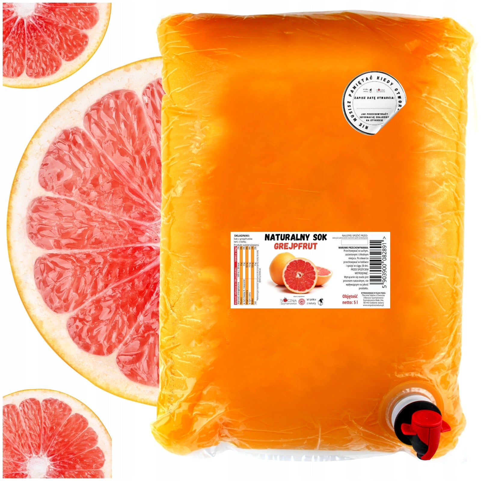 GRAPEFRUIT JUICE NFC Natural Cold Pressed Press Szymanowice 5l