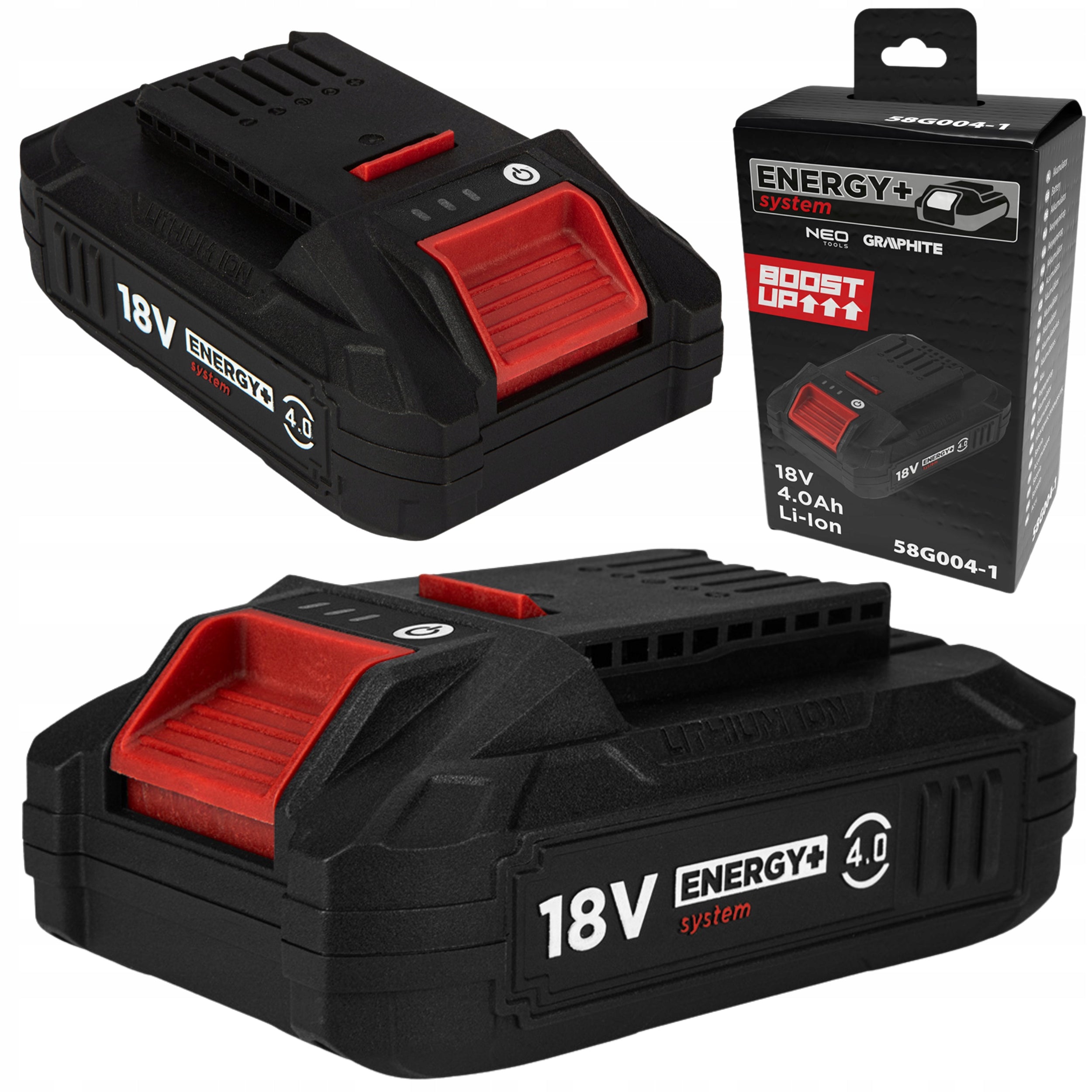 GRAPHITE 2x Energy+ 18V Li-Ion Battery 4.0Ah BOOST UP Packaging status original