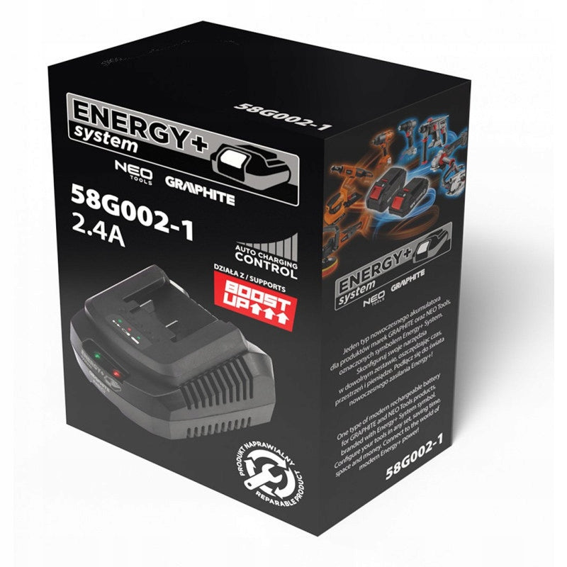 GRAPHITE Battery charger 2.4A system Energy+ NEO 18V 58G002-1 Packaging status original