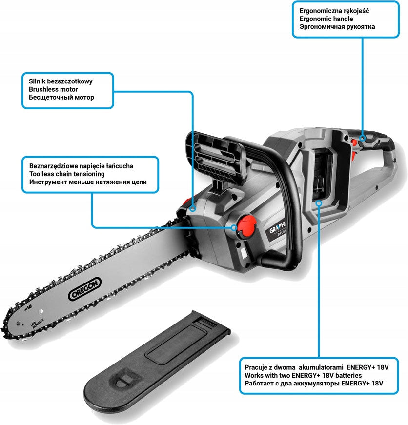 GRAPHITE CHAINSAW CORDLESS SAW 36V ENERGY + 58G043 SOLO Power supply rechargeable battery