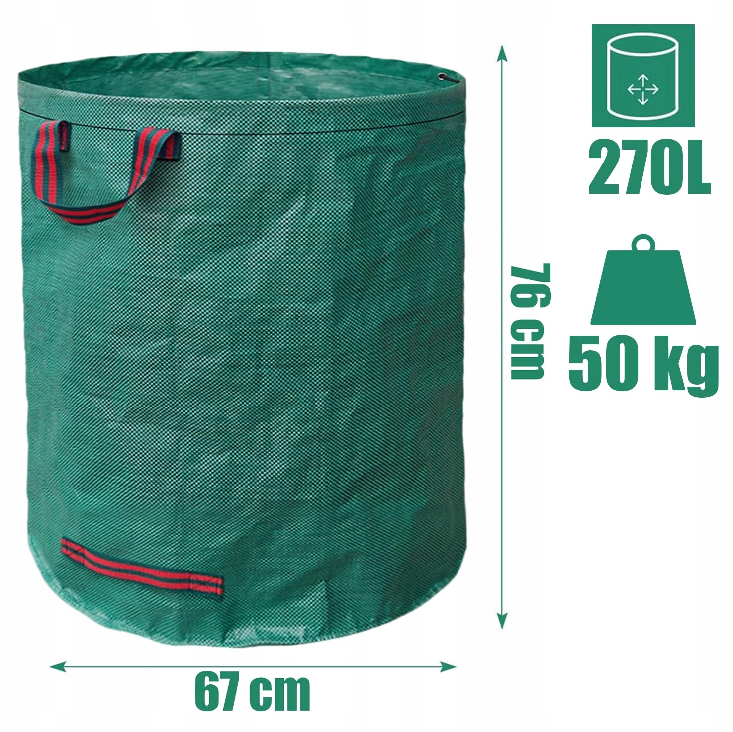 GRASS LEAF BAG PADDED BASKET BAG CONTAINER LARGE STRONG 270L XXL Manufacturer code 1985189-2