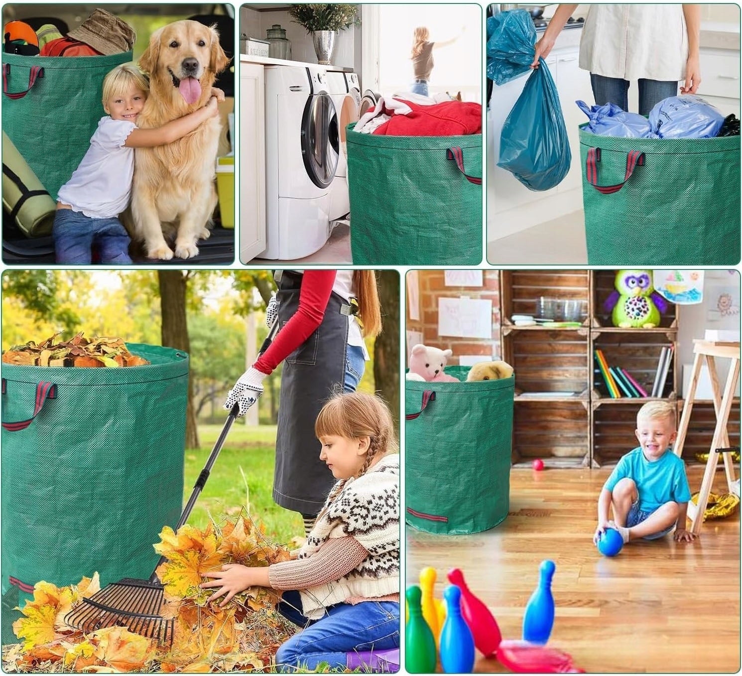 GRASS LEAF BAG PADDED BASKET BAG CONTAINER LARGE STRONG 270L XXL Type bag for leaves
