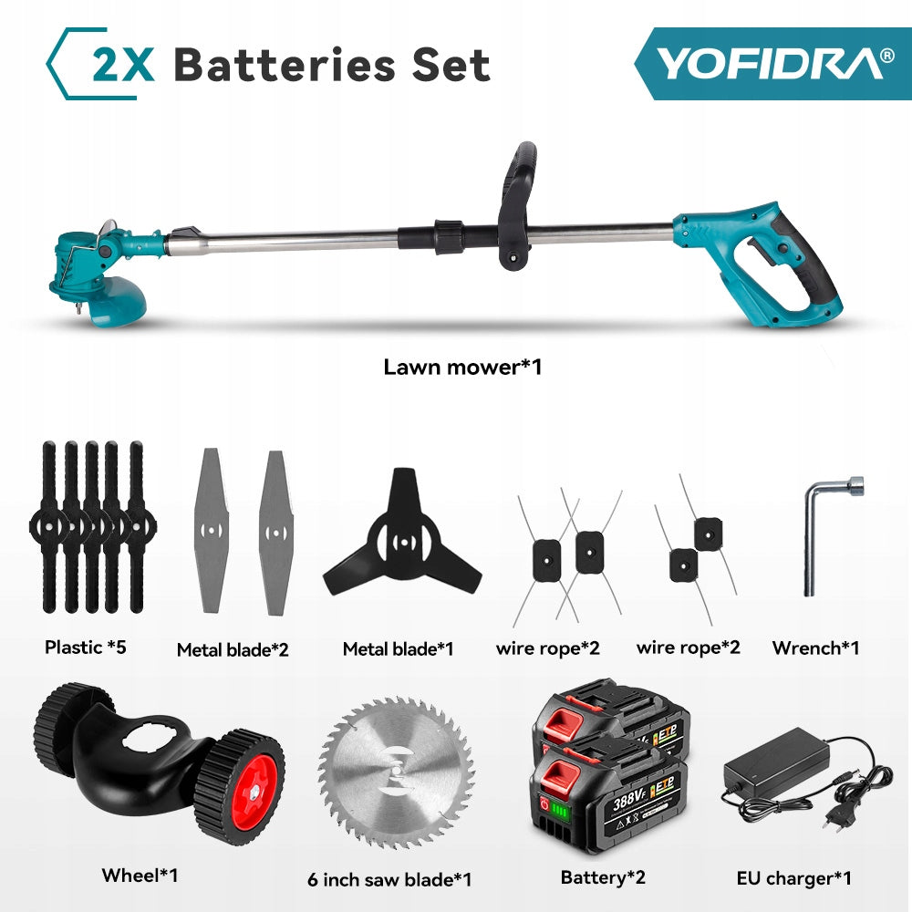 GRASS TRIMMER SCYTHE CORDLESS ELECTRIC GARDEN 2x AKU Brand ONEVAN