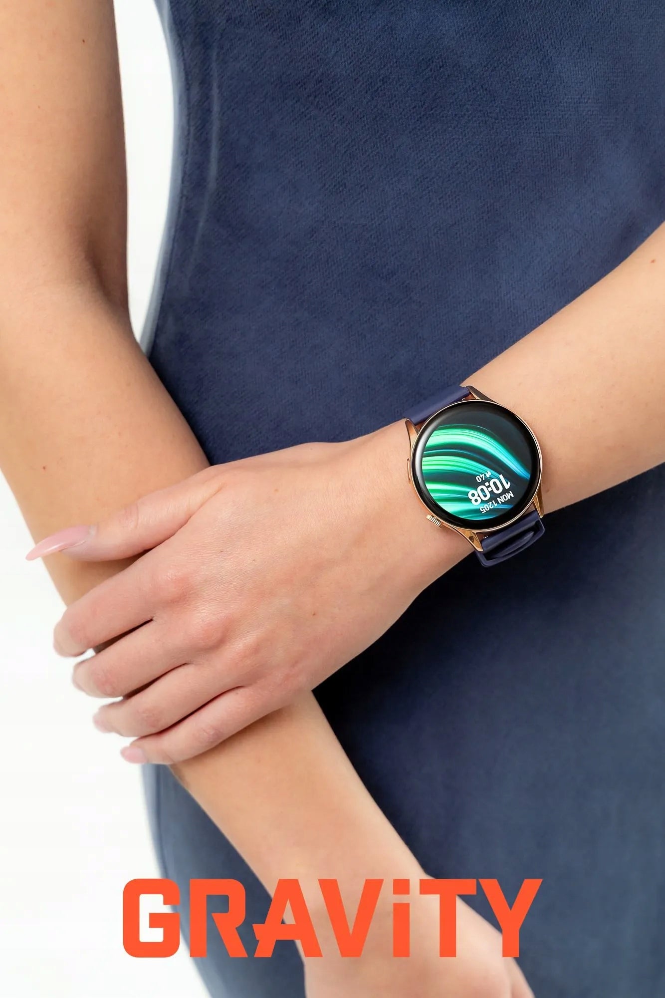 GRAVITY GT11-6 women's rose gold smartwatch NAVY BLUE STRAP FREEBIE Model other