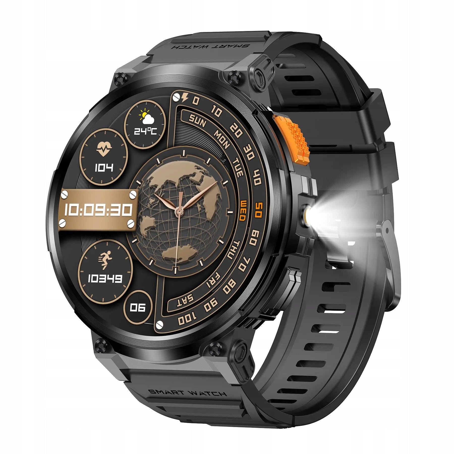 GRAVITY GT23-2 silver men's smartwatch for talking to a flashlight Brand Gravity