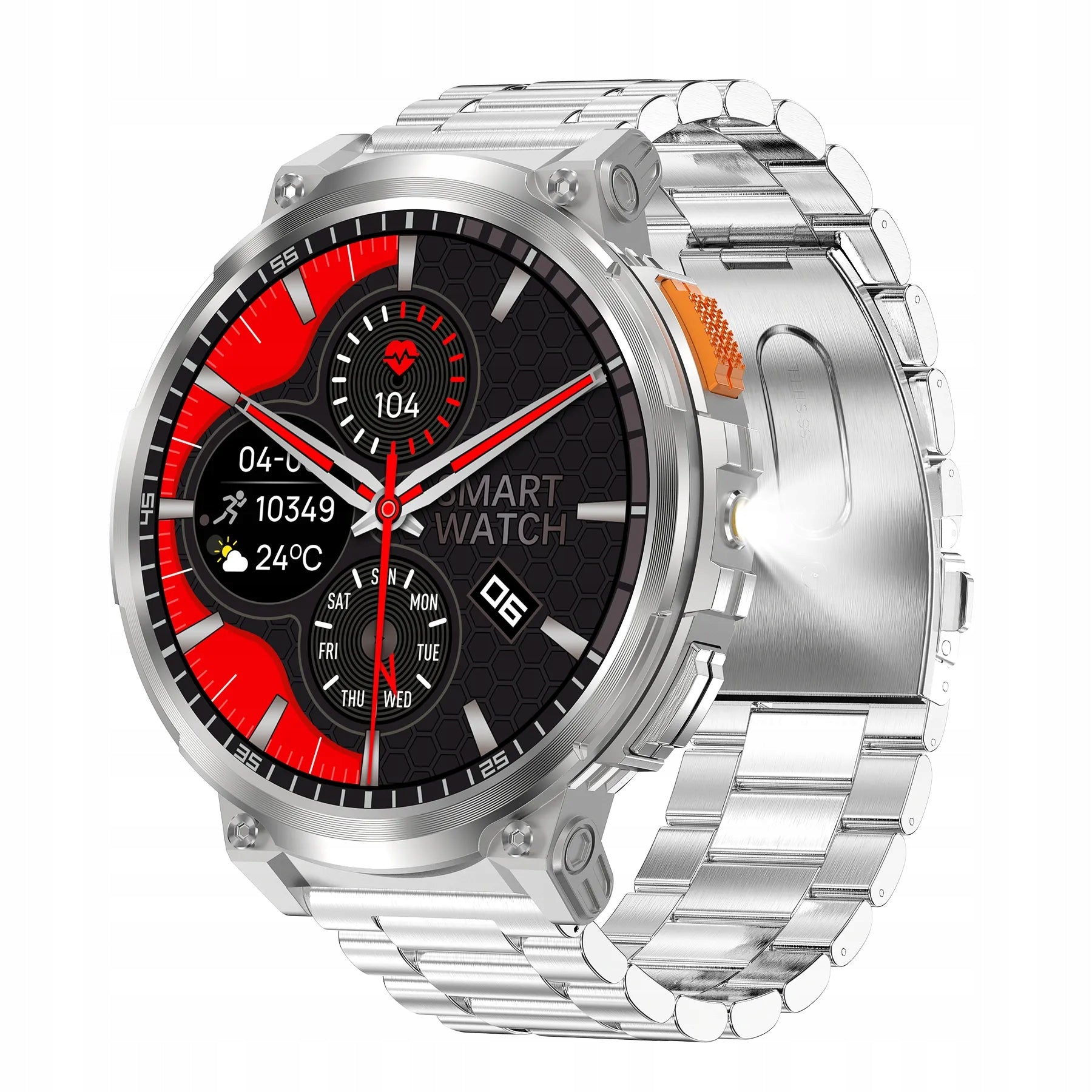 GRAVITY GT23-2 silver men's smartwatch for talking to a flashlight Model other