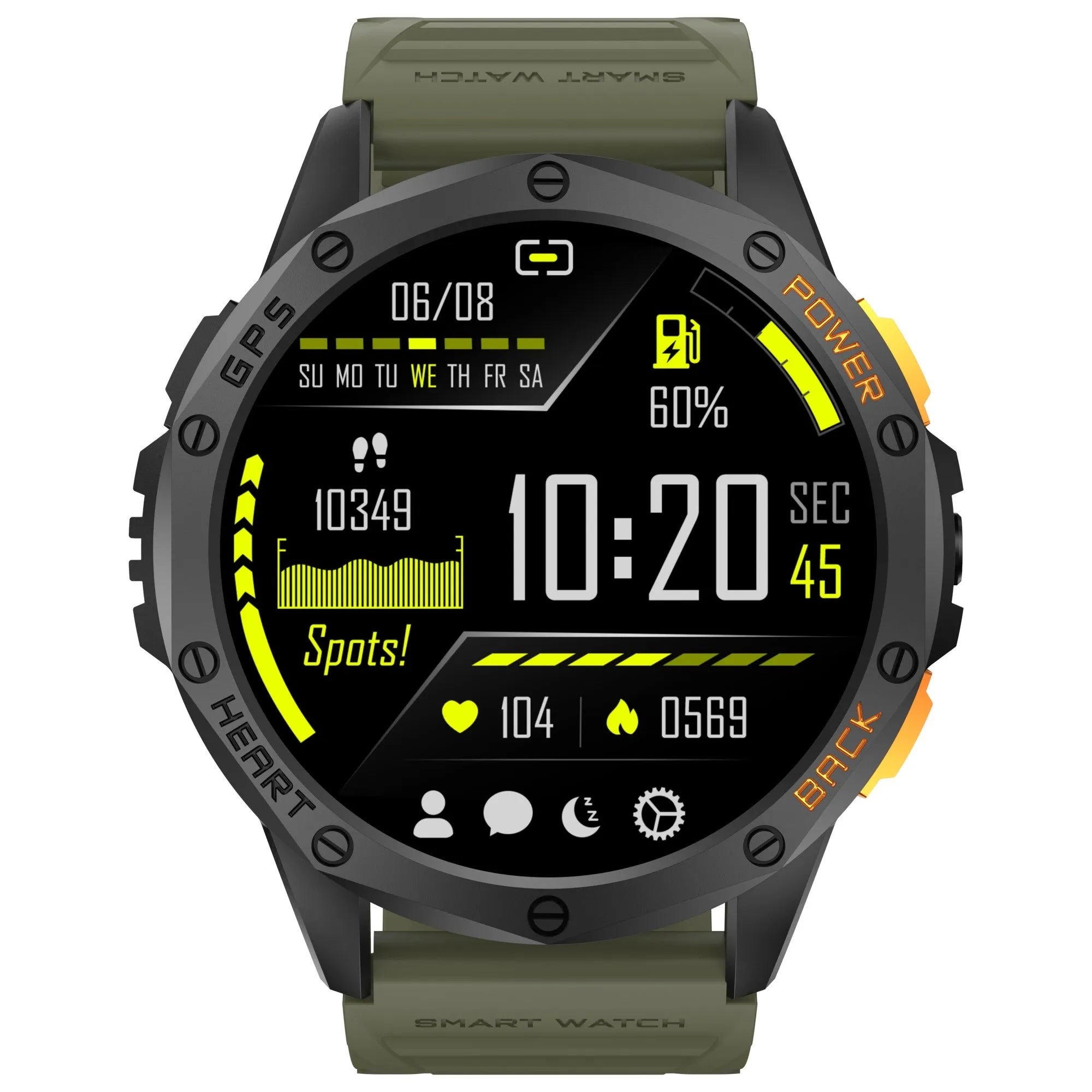 GRAVITY GT24-5 black and green smartwatch for compass calls Brand Gravity
