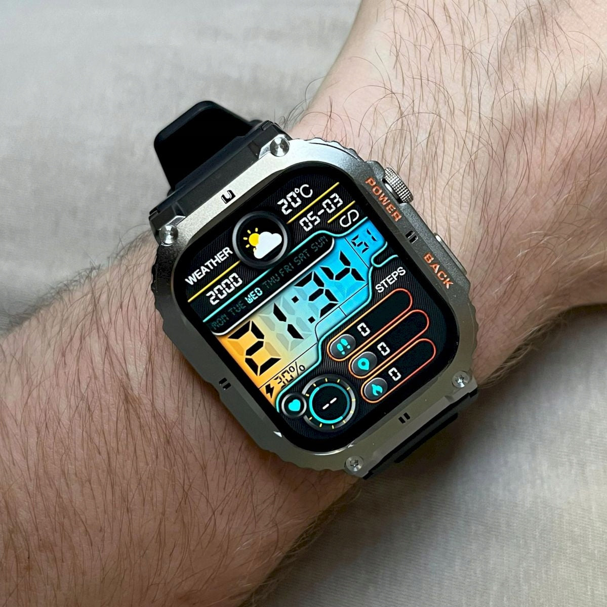 GRAVITY GT6-5 silver with strap smartwatch for men Color black